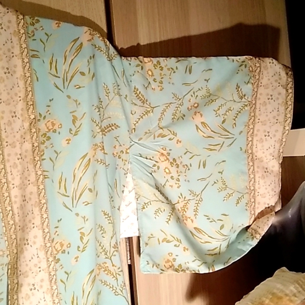 Cotton Maxi Kimono Robe Sz M - Picture 3 of 5